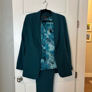 White House Black Market Teal Jacket and slacks set